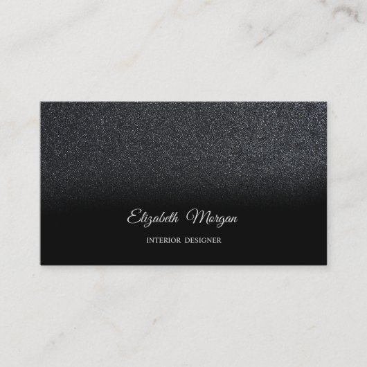 Carte De Visite Parties scintillant noire chic élégant professionn (Devant)