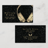 Carte De Visite parties scintillant noire de dee jay (Devant / Derrière)