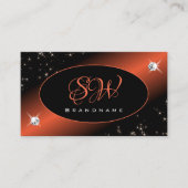 Carte De Visite Parties scintillant noire de luxe Stars Bijoux Mon (Devant)