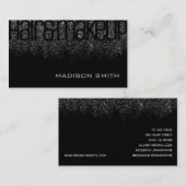 Carte De Visite Parties scintillant noire en argent Sparkle Glamor (Devant / Derrière)