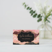 Carte De Visite Parties scintillant noire et rose (Debout devant)