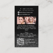 Carte De Visite Parties scintillant noire maquillage de beauté Art (Dos)