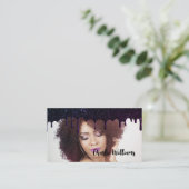 Carte De Visite Parties scintillant noire QR Code Ajouter votre pr (Debout devant)