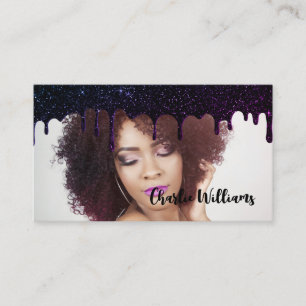 Carte De Visite Parties scintillant noire QR Code Ajouter votre pr