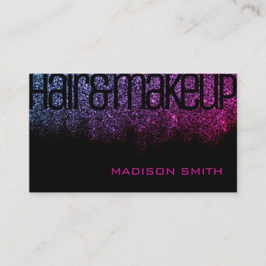 Carte De Visite Parties scintillant noire rose Fille Parkle Glamou (Devant)