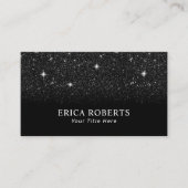 Carte De Visite Parties scintillant noire tendance Élégant minimal (Devant)