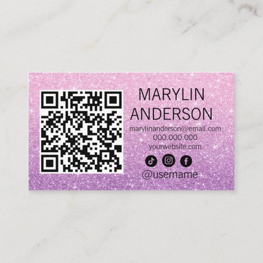 Carte De Visite Parties scintillant Ombre Lash Technicien d'art te (Dos)