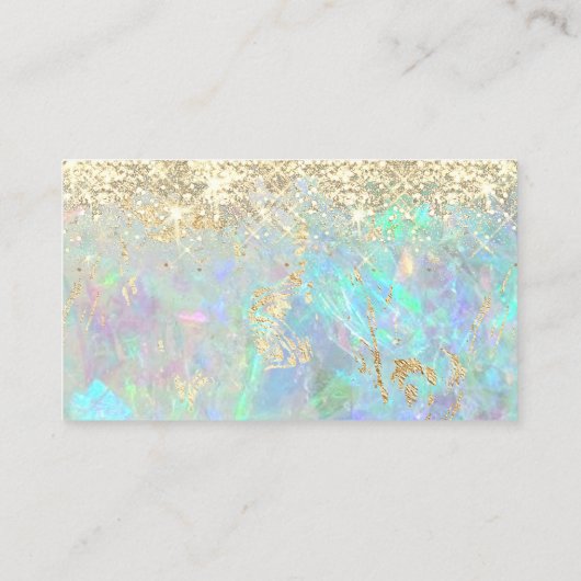 Carte De Visite parties scintillant opal arrière - plan merci (Dos)