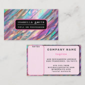 Carte De Visite Parties scintillant Opal Holographique Collection  (Devant / Derrière)