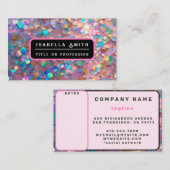 Carte De Visite Parties scintillant Opal Moderne Collection Hologr (Devant / Derrière)