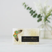 Carte De Visite *~* Parties scintillant or Aquarelle dorée Papillo (Debout devant)