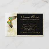 Carte De Visite *~* Parties scintillant or Aquarelle dorée Papillo (Dos)
