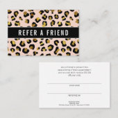 Carte De Visite Parties scintillant or Blush leopard Référence cli (Devant / Derrière)