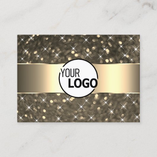 Carte De Visite Parties scintillant or brillant étoiles Bordure do (Devant)