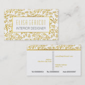 Carte De Visite Parties scintillant or chic et tendance feuille mo (Devant / Derrière)