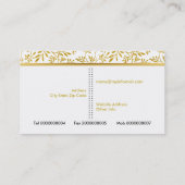 Carte De Visite Parties scintillant or chic et tendance feuille mo (Dos)
