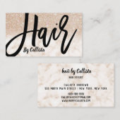 Carte De Visite Parties scintillant Or Chic Glamour Marbre Coiffeu (Devant / Derrière)