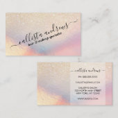 Carte De Visite Parties scintillant Or Chic Iridescente Holographi (Devant / Derrière)