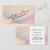 Carte De Visite Parties scintillant Or Chic Iridescente Holographi (Devant / Derrière)