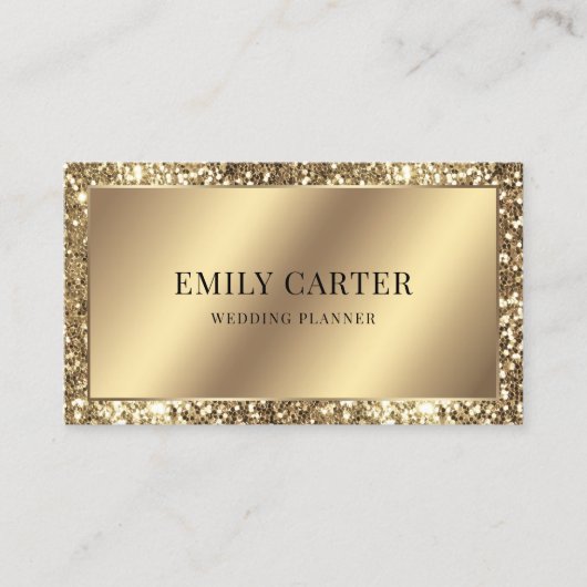 Carte De Visite Parties scintillant Or de luxe Faux Metallic code  (Devant)
