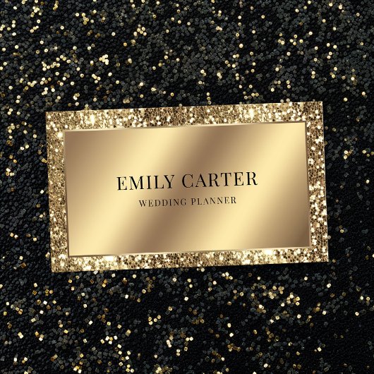 Carte De Visite Parties scintillant Or de luxe Faux Metallic code