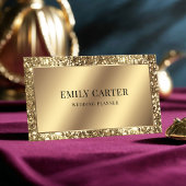 Carte De Visite Parties scintillant Or de luxe Faux Metallic code