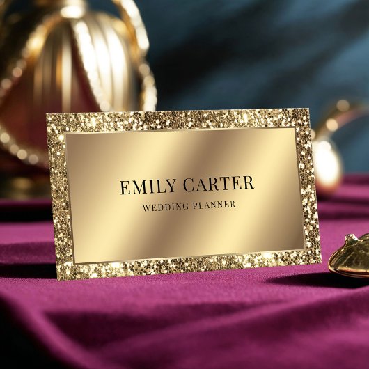 Carte De Visite Parties scintillant Or de luxe Faux Metallic code 