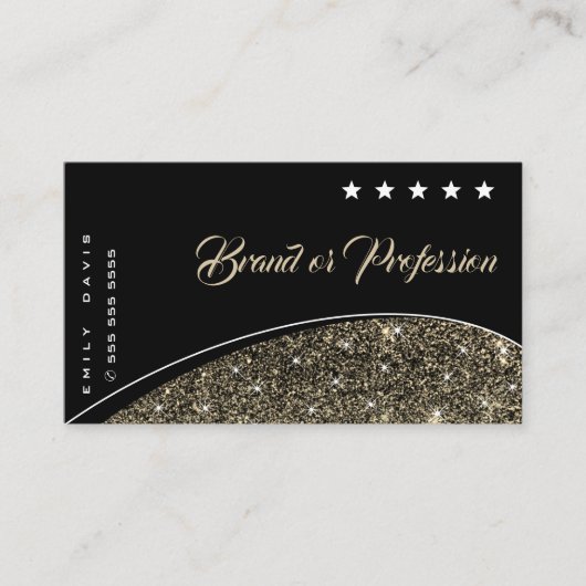 Carte De Visite Parties scintillant Or de luxe Sparkle Stars Profe (Devant)