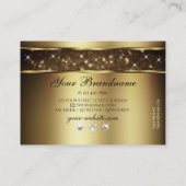 Carte De Visite Parties scintillant Or de luxe Stars Élégant Diama (Dos)