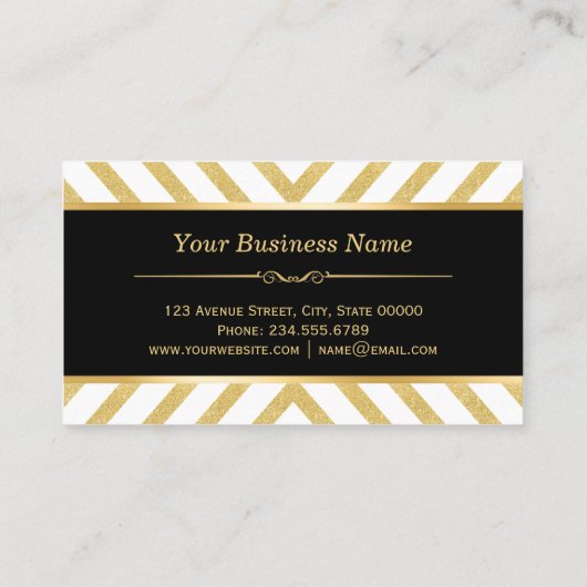 Carte De Visite Parties scintillant or élégant Black Modern Premiu (Dos)