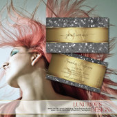 Carte De Visite Parties scintillant or et argent Étoiles lumineuse