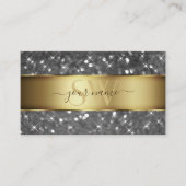 Carte De Visite Parties scintillant or et argent Étoiles lumineuse (Devant)