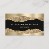 Carte De Visite Parties scintillant or glamour noir (Devant)