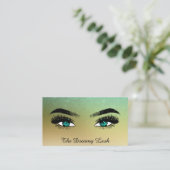 Carte De Visite *~* Parties scintillant or Lashes QR Brows Extensi (Debout devant)