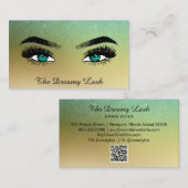 Carte De Visite *~* Parties scintillant or Lashes QR Brows Extensi (Devant / Derrière)