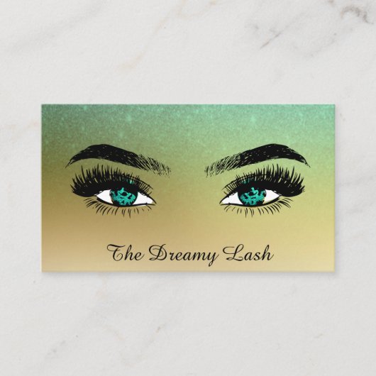 Carte De Visite *~* Parties scintillant or Lashes QR Brows Extensi (Devant)