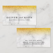 Carte De Visite Parties scintillant or | Marbre (Devant / Derrière)
