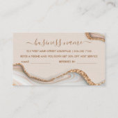 Carte De Visite Parties scintillant Or Marbre Agate Moderne Référe (Dos)