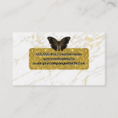 Carte De Visite Parties scintillant or | MARBRE BLANC | Papillons (Dos)