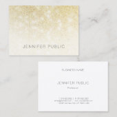 Carte De Visite Parties scintillant or Modèle moderne élégant prof (Devant / Derrière)