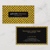 Carte De Visite Parties scintillant Or moderne avec Motif À petits (Devant / Derrière)