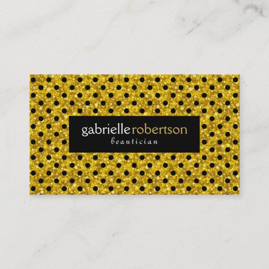 Carte De Visite Parties scintillant Or moderne avec Motif À petits (Devant)