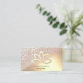 Carte De Visite Parties scintillant or moderne Elegant Bokeh Ombre (Debout devant)