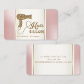 Carte De Visite Parties scintillant Or moderne tendance Sèche-chev (Devant / Derrière)