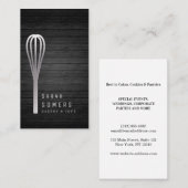 Carte De Visite Parties scintillant Or moderne Whisk Bakery Bois (Devant / Derrière)