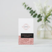 Carte De Visite Parties scintillant or rose (Debout devant)