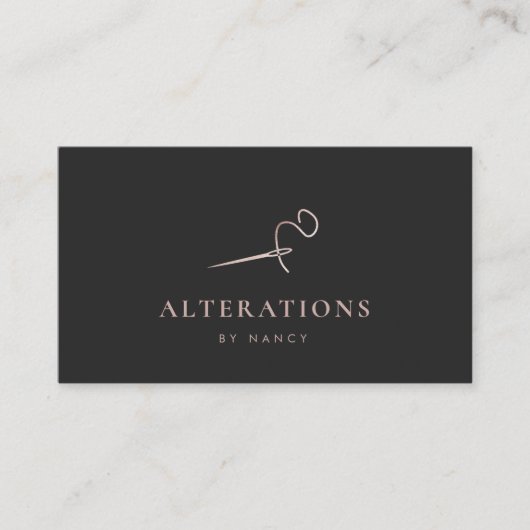 Carte De Visite Parties scintillant or Rose à aiguilles à coudre (Devant)