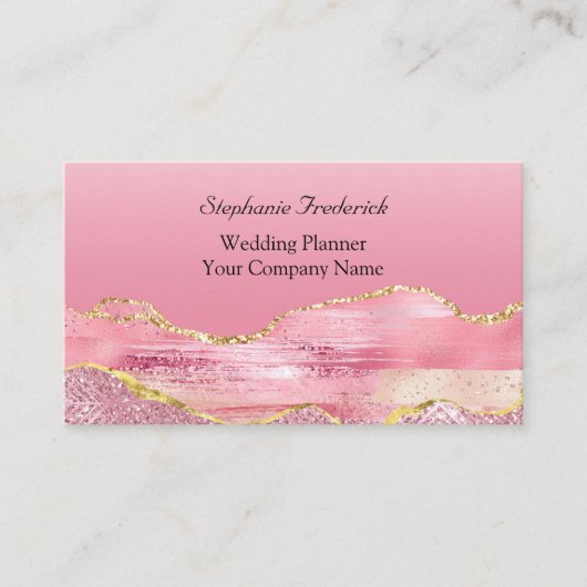 Carte De Visite Parties scintillant Or rose Agir Feminine Petite e (Devant)