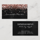 Carte De Visite Parties scintillant or Rose brillant noir Foil (Devant / Derrière)