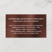 Carte De Visite Parties scintillant or rose Brown Foil Boutique en (Dos)